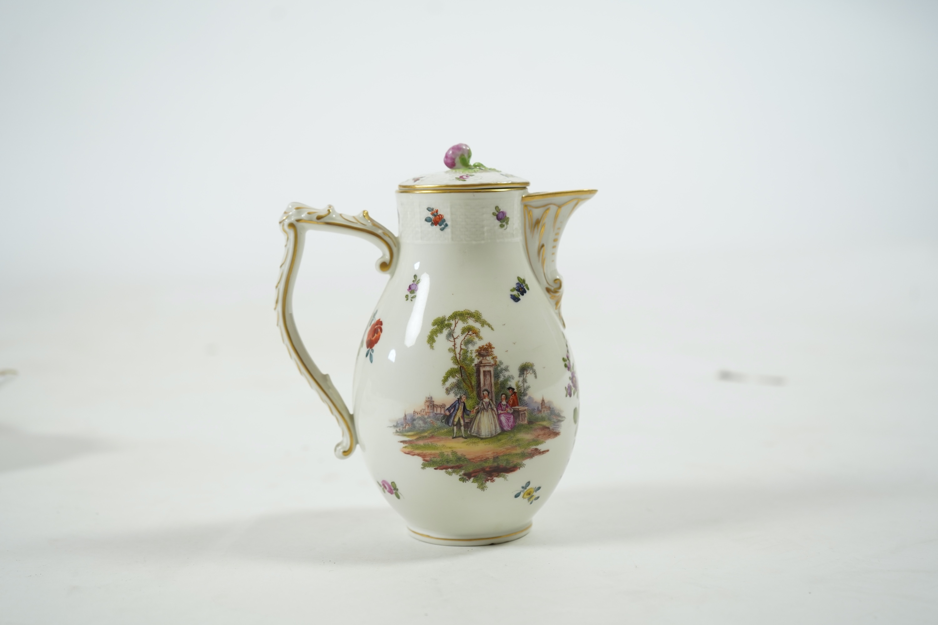 A late 19th century KPM Berlin porcelain tête-à-tête